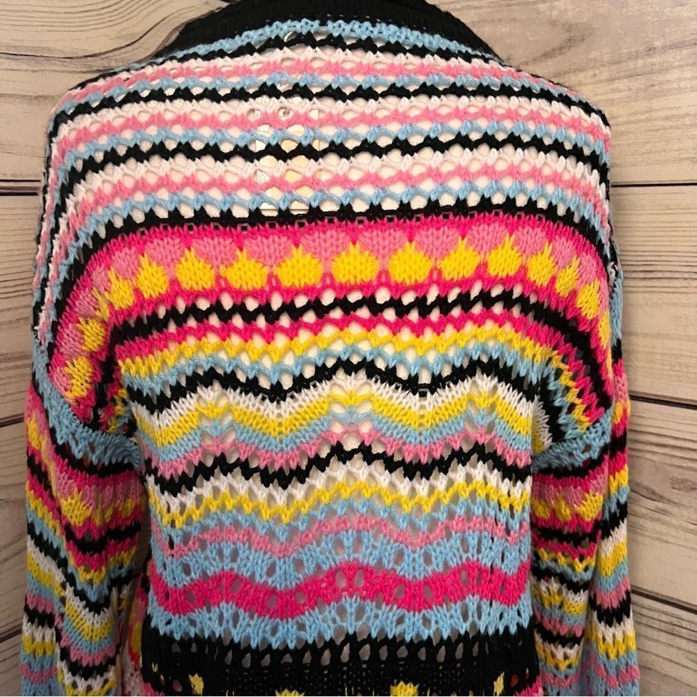 C+d+m Colorful Patterned Knit Button Down Cardigan - Picture 6 of 8